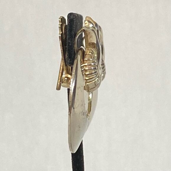 Pineapple Door Knocker Earrings Dangle Drop Silver Tone Metal Clip On - Picture 2 of 9